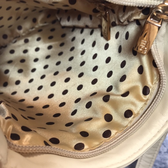 Melie Bianco Beige Sm. Shoulder Bag 7”W x 9”H w/24” Adjustable Shoulder Strap - Picture 8 of 12